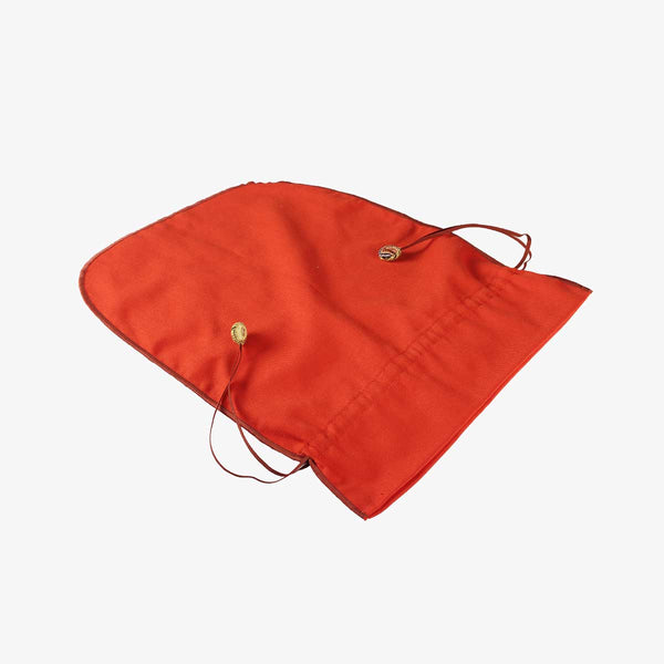 紅色喜氣布束口袋，網印、針織