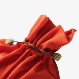 紅色喜氣布束口袋，網印、針織