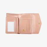 粉嫩格菱紋短夾