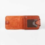 微醺紅精緻皮革短夾