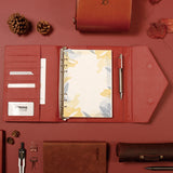 迷人酒紅三折活頁工商日誌