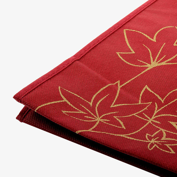 紅色喜氣直式立體袋，特寫、網印、無紡布(不織布)。