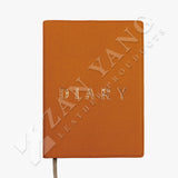 可可咖啡軟皮封套工商日誌，多功能內側口袋、名片卡袋、頁籤絲帶、燙咖啡金