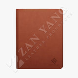 豐盛棕隱扣封套工商日誌， Logo烙印壓印、多功能內側口袋、名片卡袋、開窗名片袋、隱形磁扣