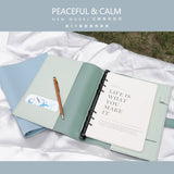 柔和綠活頁商務工商日誌/筆記本