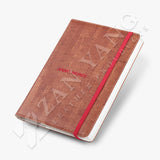 商務鬆緊帶封套工商日誌，仿木皮紋焦糖棕