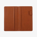 古樸大地色封套工商日誌，進口仿荔枝皮紋、烙印、筆插、雙拼料組合、多功能內側口袋