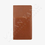 古樸大地色封套工商日誌，進口仿荔枝皮紋、烙印、筆插、雙拼料組合、多功能內側口袋