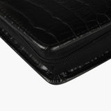 仿鱷魚皮紋拉鍊交屋包，進口PU仿鱷魚皮紋、Logo烙印 、壓印、燙色、拉鍊、立體資料袋、A4資料袋、名片袋