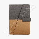 棕灰雙色磁吸精裝工商日誌，背面