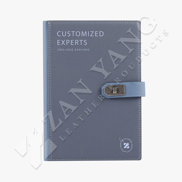 復古五金書扣精裝工商日誌，海洋藍
