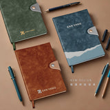 皮革併料拼貼工商日誌/筆記本