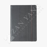灰色低調緊帶精裝工商日誌，石墨灰