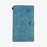 鬆緊帶綁繩簡約式工商日誌，海洋藍、精緻質感手札工商日誌、進口真皮紋 多色可選。