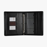 深夜黑拉鍊式交屋包，壓印、拉鍊、立體資料袋、鑰匙牌皮扣、A4資料袋三