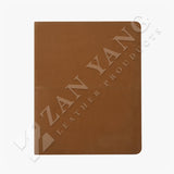 駝色質感拉鍊交屋包，Logo烙印、壓印、燙色、拉鍊、立體資料袋、A4資料袋四孔活頁夾、開窗名片套、鑰匙牌皮扣