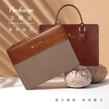 紳士古典拼接拉鍊交屋包