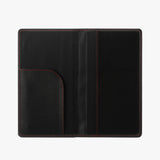 西裝黑奢華工商日誌，燙銀、多功能收納卡夾、紅色車縫線