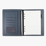 丹寧文青活頁工商日誌，多功能內側口袋、名片卡袋、筆插