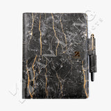 黑色北歐簡約大理石活頁工商日誌