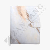 大理石金穿入扣帶活頁工商日誌，大理石金