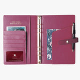 仿麂皮日系布藝工商日誌，多色可選、仿麂皮PU皮紋、筆插、多功能內側口袋。