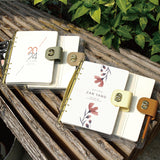 時尚INS風工商日誌，多色可選、六孔夾具(亮金) 進口透明PU、荔枝皮紋。