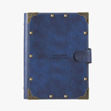 歐式復古工商日誌，石靛藍、25K活頁扣帶款、進口PU仿皮紋、多功能內側口袋。