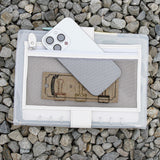 無印簡約風工商日誌，日晝白、進口透明PU、大理石紋PU皮紋、拉鍊式多功能收納袋。