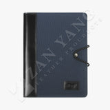 藍色商務鬆緊帶活頁工商日誌，正面