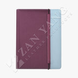 皮標鬆緊帶活頁工商日誌，長春花紫