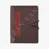 紅棕精品鬆緊帶活頁工商日誌