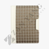 千鳥格紋鬆緊帶活頁工商日誌，奶茶米