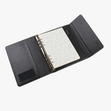 深藍尊榮三折活頁工商日誌，展開