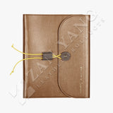 優雅信封繞扣書帶三折活頁工商日誌，流沙金