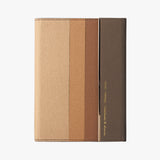 大地色系工商日誌，磁吸式五金書扣、進口PU皮紋。