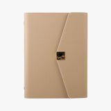 簡約時尚工商日誌，筆插、多功能內側口袋、磁吸五金書扣。