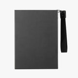 潮流時尚工商日誌，進口PU荔枝皮紋、寬版提帶繩、壓扣霧黑五金書扣。