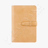 大地色穿入扣帶32K活頁工商日誌，奶茶米