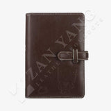 深色金屬扣帶工商日誌，可可咖、雙面插圖烙印