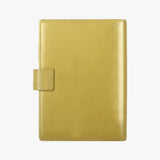 活力黃扣帶工商日誌，背面，五金書扣、多功能收納袋、筆插、開窗名片、烙印