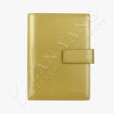 活力黃扣帶工商日誌，五金書扣、多功能收納袋、筆插、開窗名片、烙印