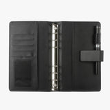 黑色編織皮紋工商日誌/筆記本