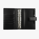 霧黑質感扣帶款工商日誌，多功能收納袋、筆插、名片夾、烙印