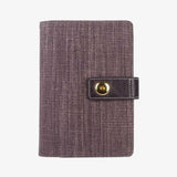 帆布質感風工商日誌，丁香紫，多功能收納袋、開窗名片、筆插、名片夾
