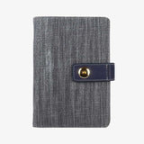 帆布質感風工商日誌，石碇藍，多功能收納袋、開窗名片、筆插、名片夾