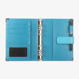 清新海洋藍工商日誌，多功能收納袋、開窗名片、筆插、磁吸五金書扣