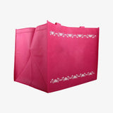 桃紅色嬌豔橫式立體袋