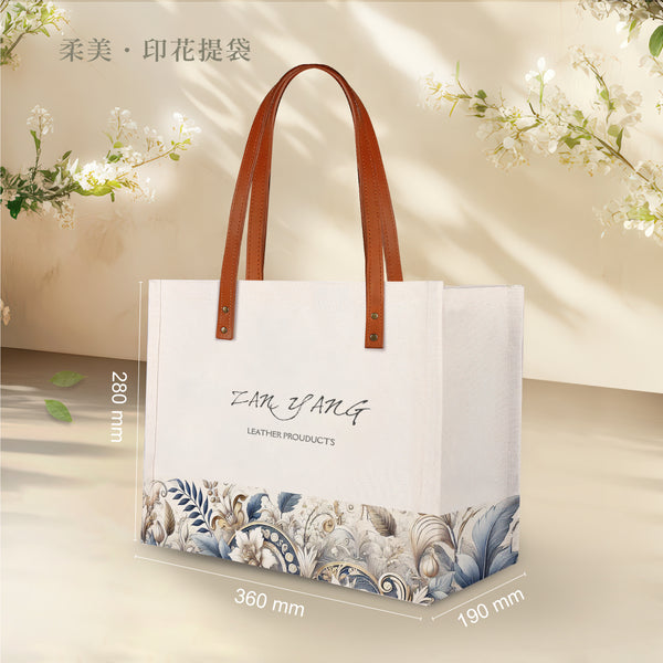 典藏級立體袋_真皮-帆布袋環保袋