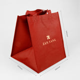 大紅色方形立體袋_無紡布環保購物袋